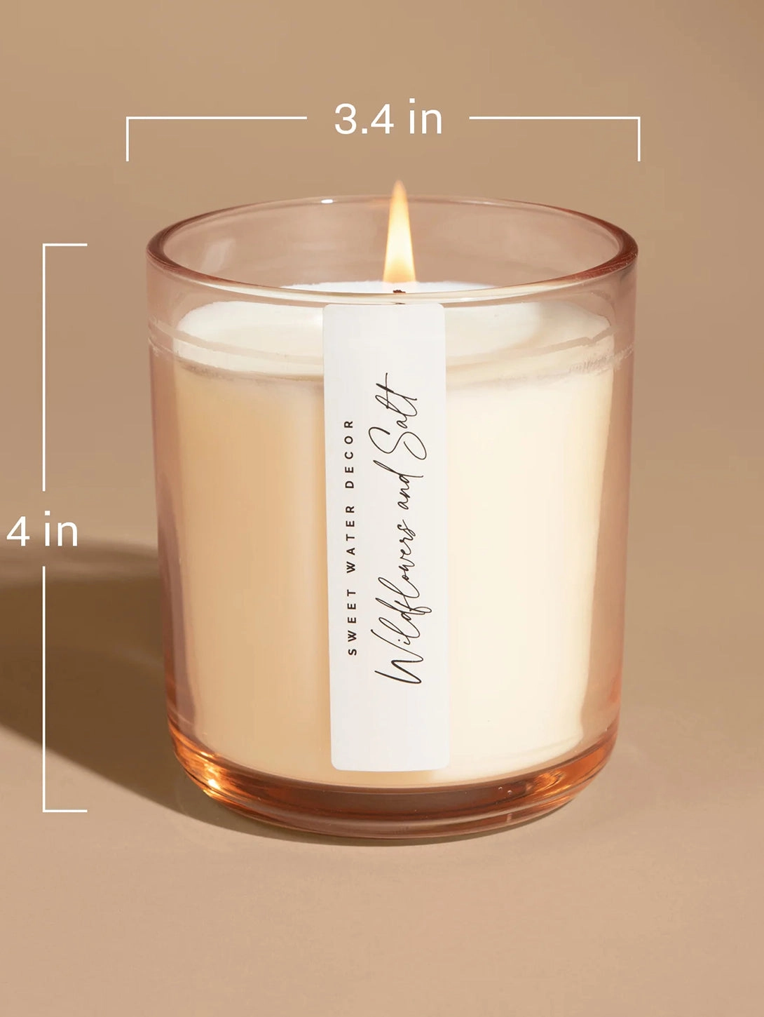 Tinted Glass Soy Candle - Pink Grapefruit