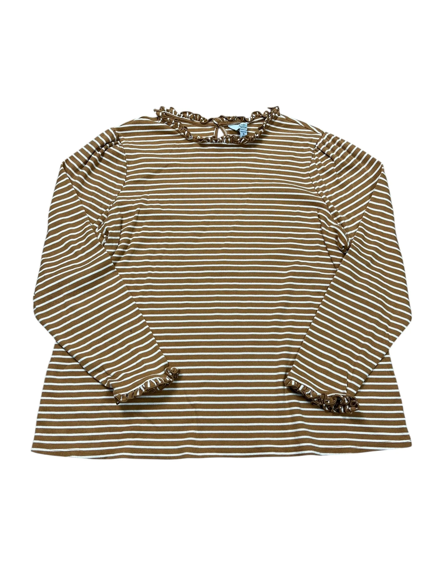Top Ls By Croft And Barrow In Striped Pattern, Size:2X