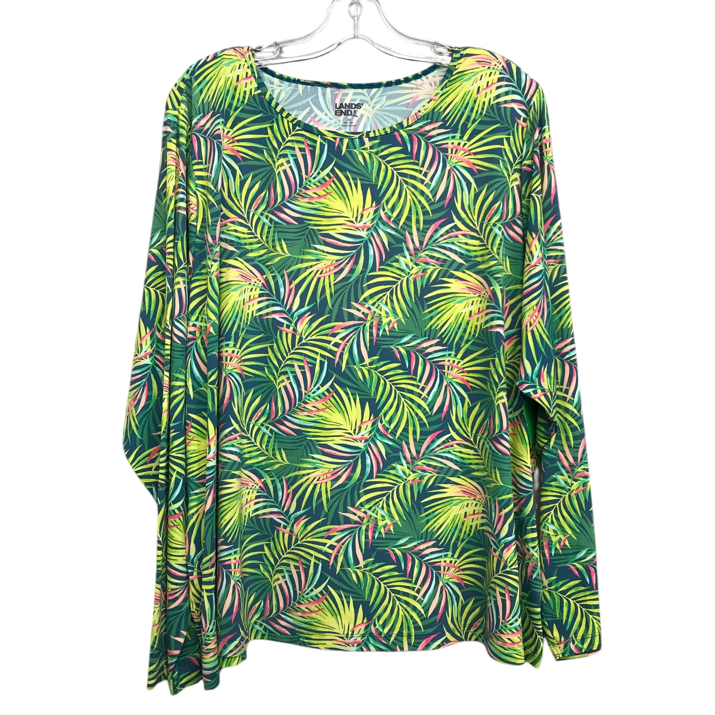 Top Ls By Lands End In Tropical Print, Size:2X