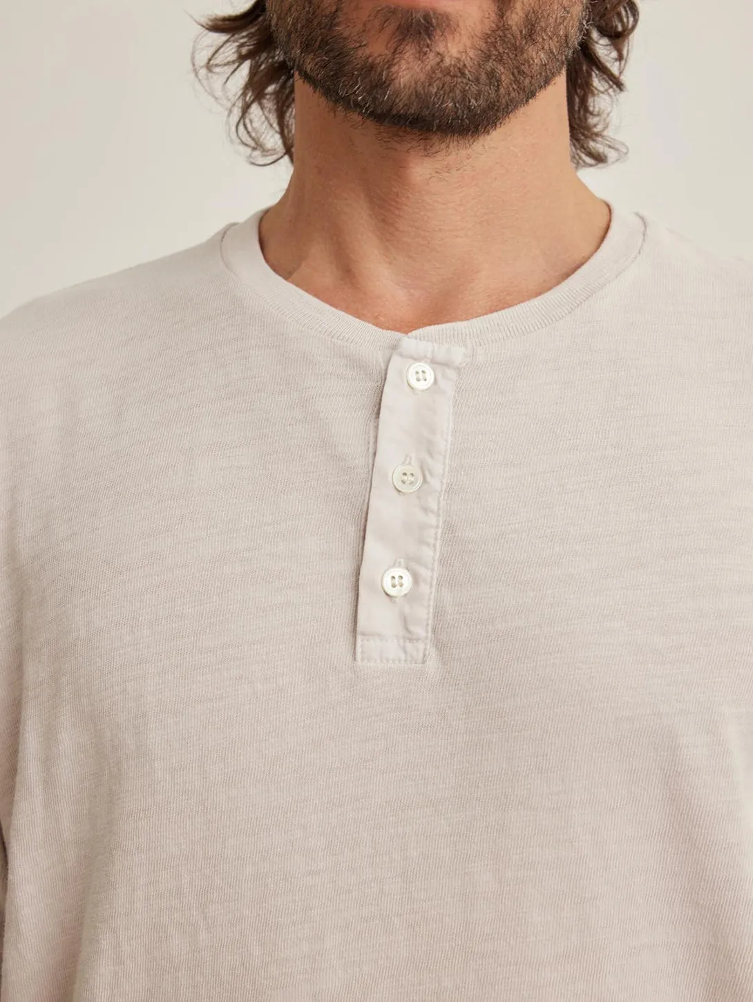 Vito Slub Henley Tee - Cement