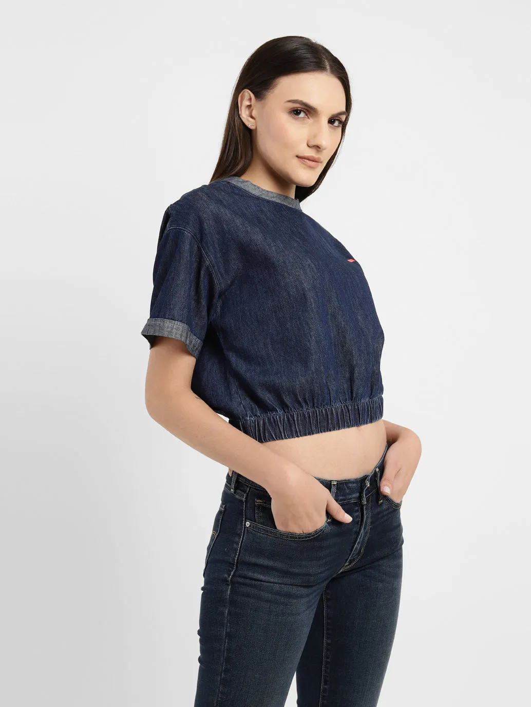 Women's Solid Round Neck Top