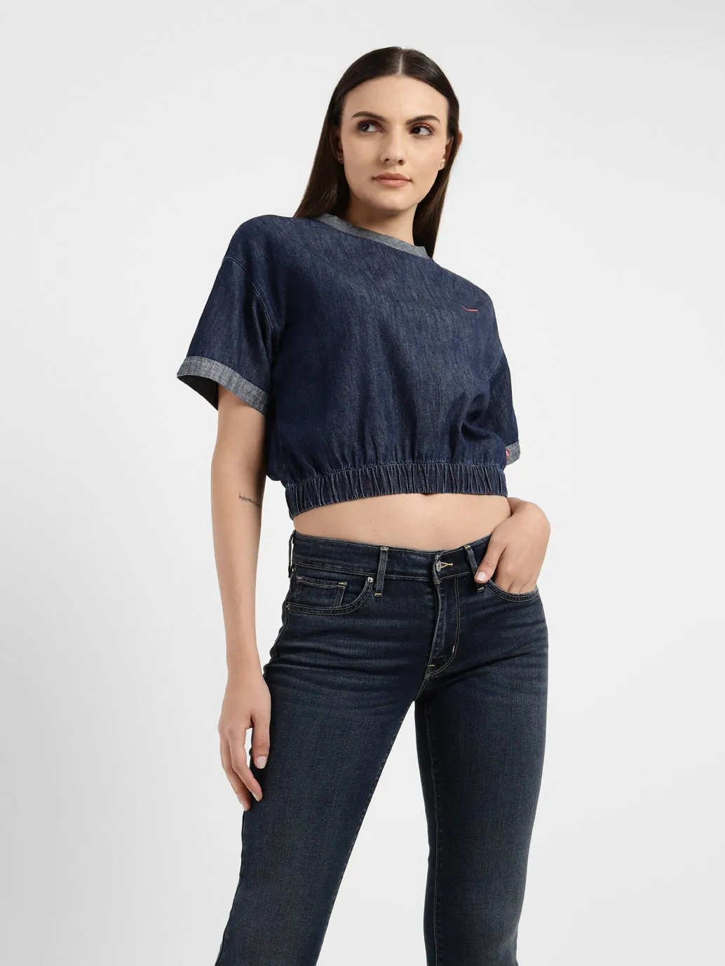Women's Solid Round Neck Top
