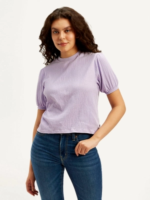 Women's Textured Crew Neck Top