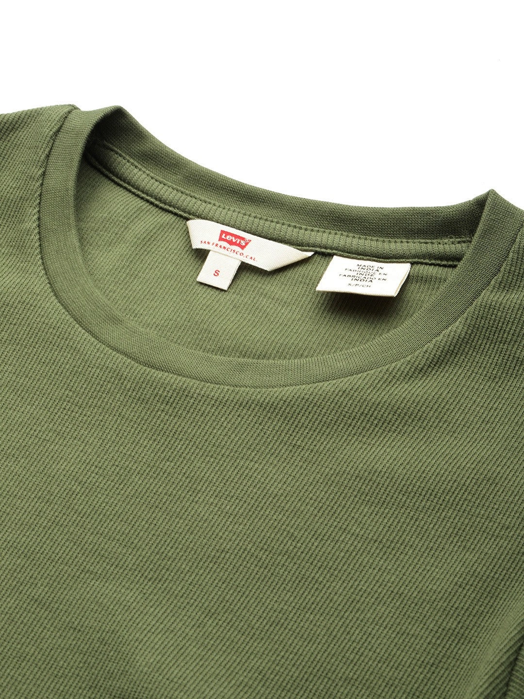 Women's Textured Green Crew Neck Top